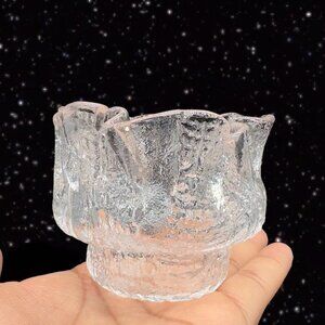 Lindshammer Art Glass Clear Votive Candle H Paperweight Christer Sjogren Sweden